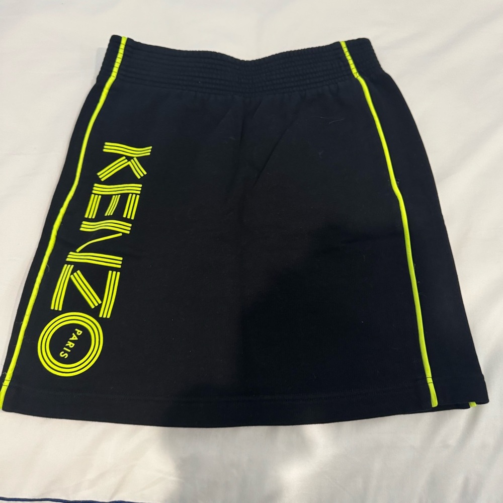 Kenzo Black Skirt with Neon Accents